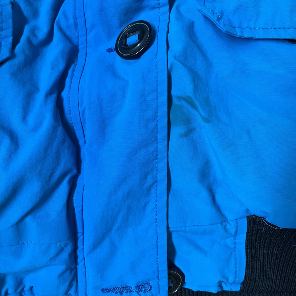 Canada Goose Chilliwack Bomber Jacket Blue Fur Hood Mens Medium M 7950M - Picture 4 of 14